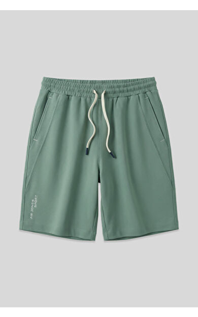 Açık Yeşil Pamuklu Kalın Yumuşak Dokulu Standart Fit Basic Erkek Şort  - 81278