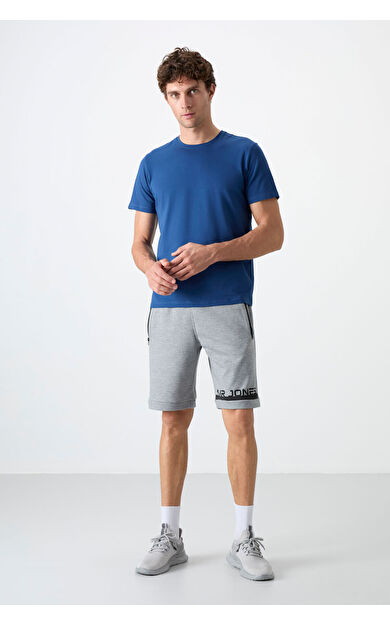 Albie Gri Melanj Standart Kalıp Erkek Şort - 81241
