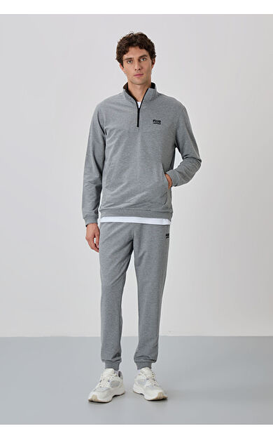 Herbert Gri Melanj  Dik Yaka Eşofman Takım - 85233