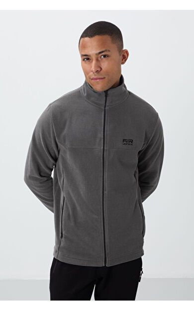 Hardy Koyu Gri Standart Kalıp Polar Erkek Sweatshirt - 88299