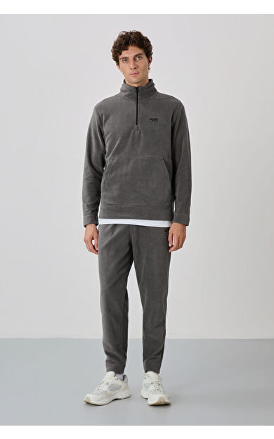 Carol Koyu Gri Polar Erkek Eşofman Takım - 85226