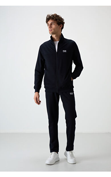 Troy Lacivert Standart Kalıp Erkek Eşofman Takım - 85196