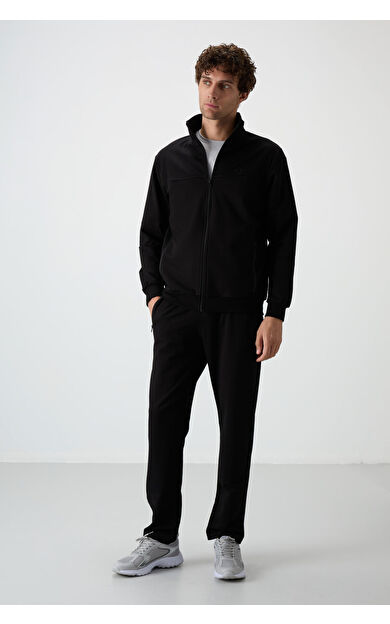 Troy Siyah Standart Kalıp Erkek Eşofman Takım - 85196