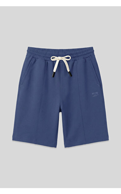 Petrol Pamuklu Kalın Yumuşak Dokulu Standart  Fit Basic Erkek Şort  - 81277