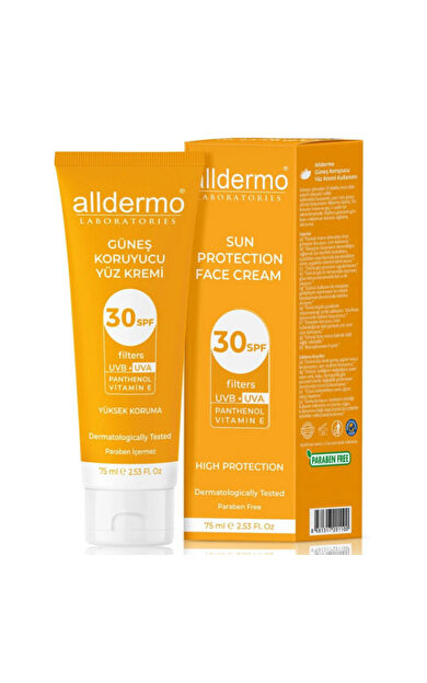 Alldermo Sun Güneş Koruyucu Yüz Kremi 75 ml