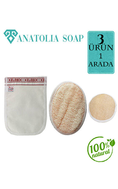 Doğal Kabak Lifi Yüz Ve Vücut Ayrıca Kelebek Kalın Kese Birlikte Muhteşem Üçlü