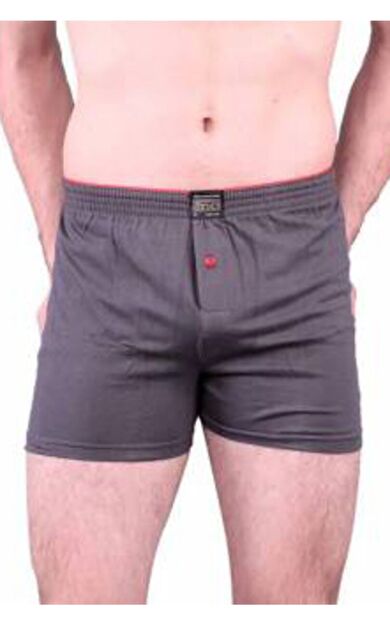 Erkek Boxer Önü Düğmeli Pamuklu 1146 3'lü Paket - Antrasit