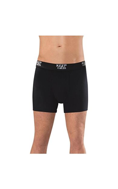 1266 Gri 3 Adet Modal Rahat Erkek Boxer - Siyah