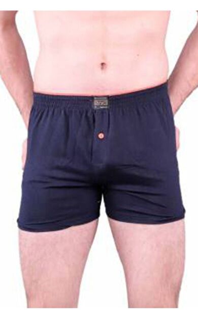 Erkek Antrasit Önü Düğmeli Pamuklu Boxer  1146 6'lı Paket - Lacivert