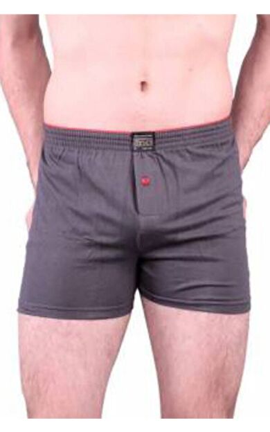 Erkek Antrasit Önü Düğmeli Pamuklu Boxer  1146 6'lı Paket - Antrasit