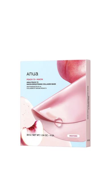 Anua Peach 70 Niacinamide Brightening Collagen Mask Cilt Tonu Eşitleyici 4'lü Hidrojel Yüz Maskesi 38 gr