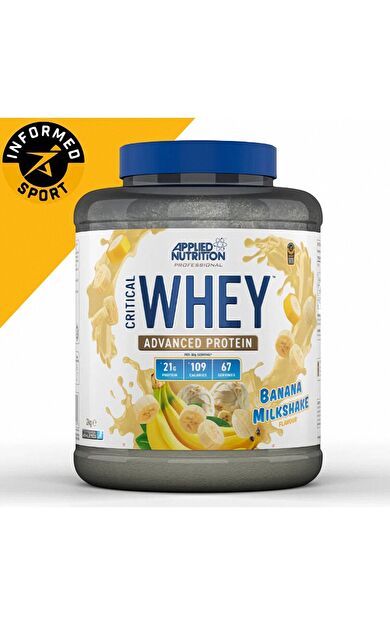 applied nutrition Critical Whey Muz Aromalı Milkshake 2kg Kas Gelişimi ve Yüksek Destekleyici Protein Tozu