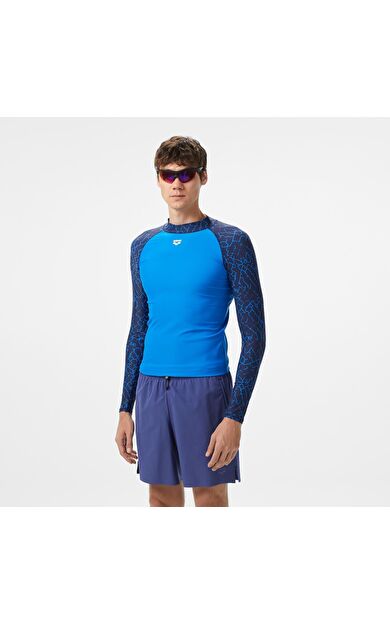 Arena 010041871 Rash Vest L/S Allover Erkek Yüzücü T-Shirt