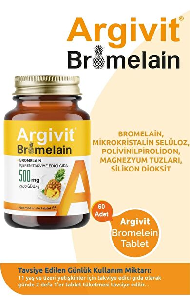 Argivit Bromelain 500 Mg 60 Tablet