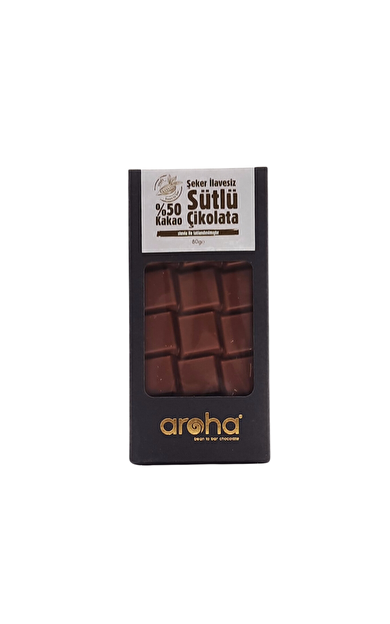 AROHA Stevia ile Tatlandırılmış %50 Sütlü Çikolata 80g