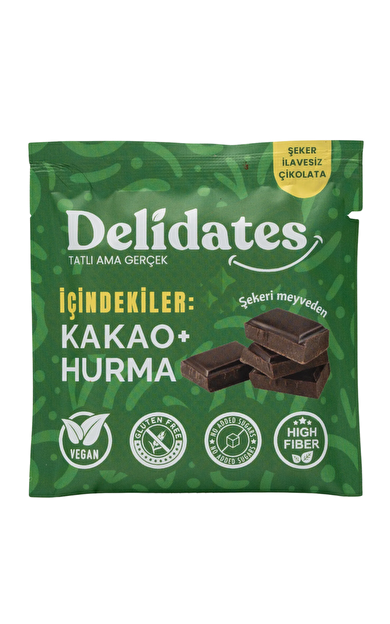 DELİDATES Sade Hurmalı Çikolata 40g
