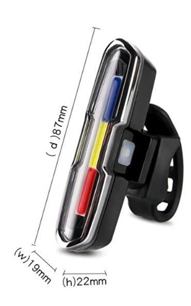 Forte GT Mavi Kırmızı Beyaz Çakarlı Usb Şarjlı Bisiklet Stop Lambası