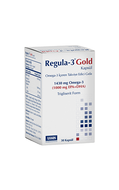 ASSOS Regula-3 Gold Omega-3 Takviye Edici Gıda (1430 mg Omega-3) 30 Kapsül