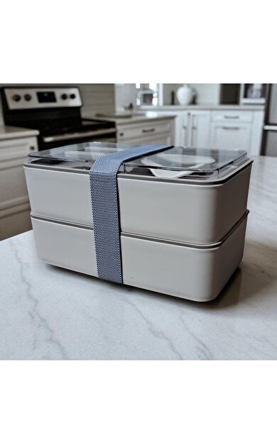 Atak Ev &amp; Yaşam Dikdörtgen 2 Katlı Beslenme Kabı - Saklama Kabı - Lunch Box