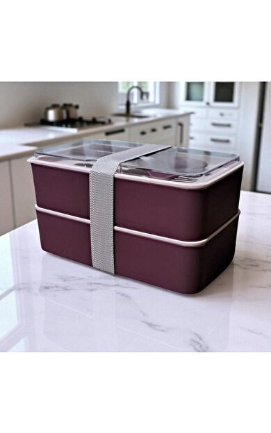 Atak Ev &amp; Yaşam Dikdörtgen 2 Katlı Beslenme Kabı - Saklama Kabı - Lunch Box