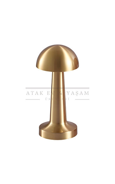 Atak Ev &amp; Yaşam Mantar Led Masa Lambası - 3 Farklı Işık Rengi - Ayarlanabilir Parlaklık - Şarjlı - Dokunmatik