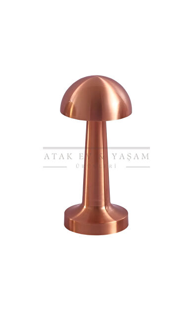 Atak Ev &amp; Yaşam Mantar Led Masa Lambası - 3 Farklı Işık Rengi - Ayarlanabilir Parlaklık - Şarjlı - Dokunmatik