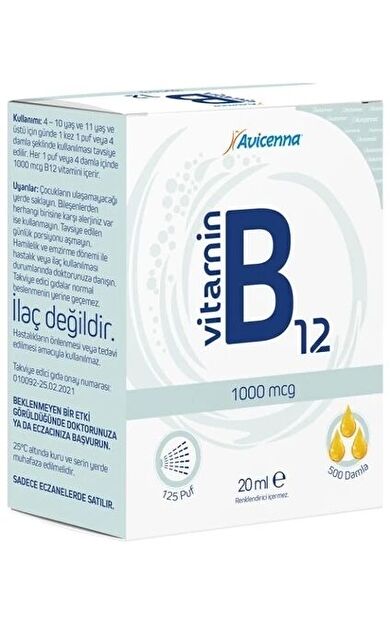 Avicenna Vitamin B12 Sprey 1000 mcg 20 ml