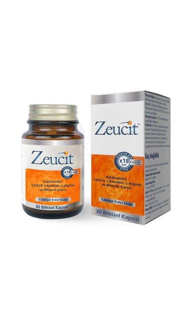 Zeucit 30 Tablet - Astaksantin CoQ10 L-Karnitin L-Arjinin ve Mineral İçerikli