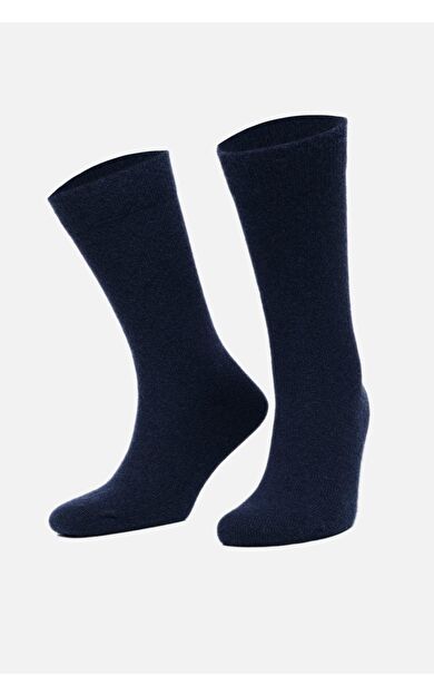 Aytuğ Erkek Kuzu Yünü (Lambswool) Tekli Soket Çorap Lacivert