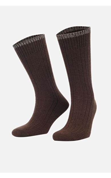 Aytuğ Erkek Kuzu Yüzü (Lambswool) Tekli Soket Çorap Kahverengi