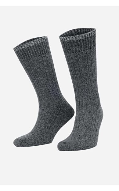 Aytuğ Erkek Kuzu Yüzü (Lambswool) Tekli Soket Çorap Füme