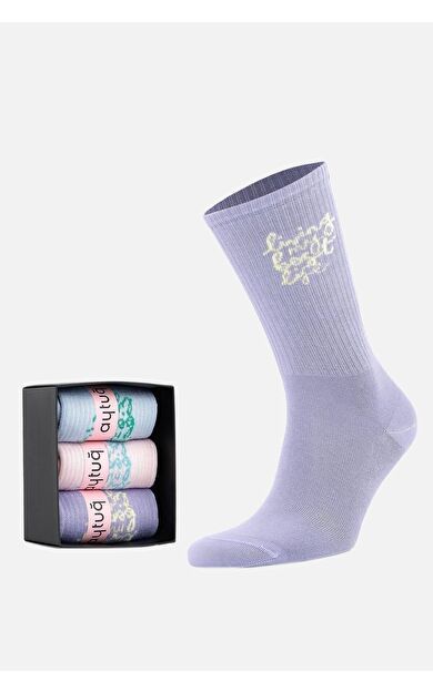 Aytuğ Kadın Bambu 3 Çift Özel Kutulu Soket Çorap Çok Renkli