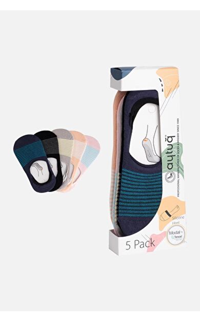 Aytuğ Kadın Modal 5 Çift Özel Kutulu Babet Çorap Çok Renkli