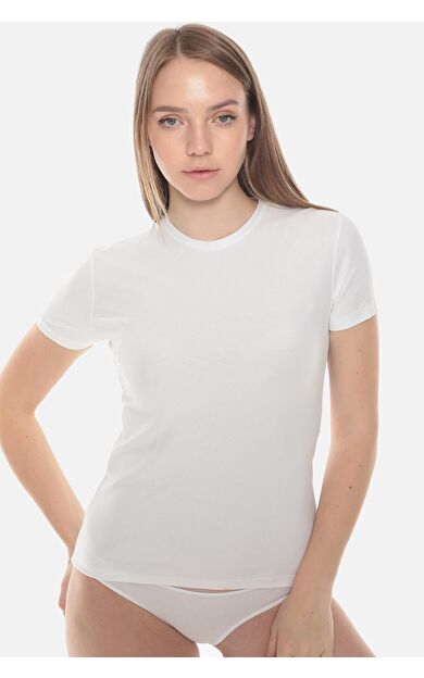 Aytuğ Kadın MODAL Bisiklet Yaka REGULAR FİT Fanila Beyaz