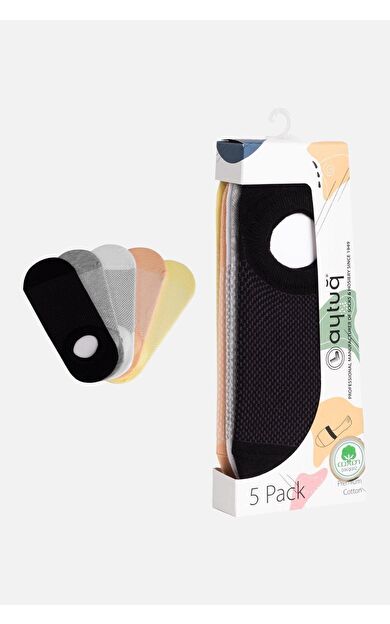 Aytuğ Kadın Pamuklu 5 Çift Özel Kutulu No Show Çorap Çok Renkli