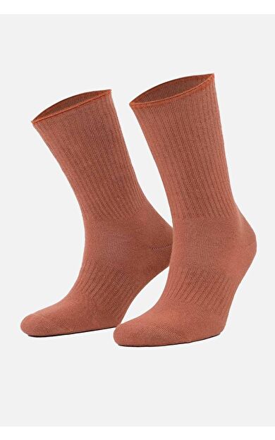 Aytuğ Kadın Pamuklu Tekli Havlu Soket Çorap Kahverengi
