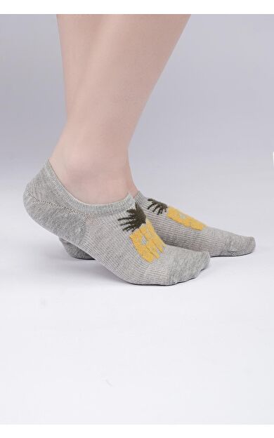 Aytuğ Kadın Pamuklu Tekli No Show Çorap Gri