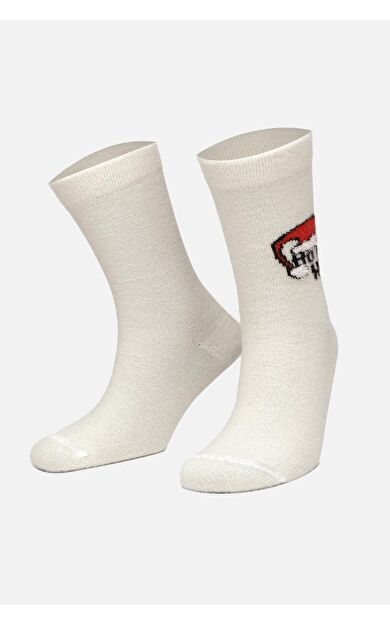 Aytuğ Kadın Peluş Termal Tekli Şapka Desenli Yılbaşı Temalı Çorap Şapka Desenli