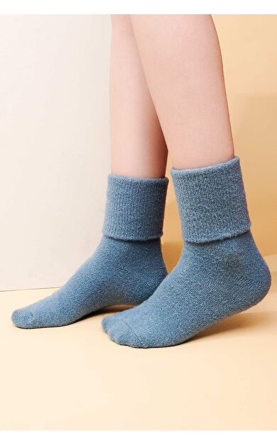 Aytuğ Kadın Soft Peluş Termal Tekli Soket Çorap Petrol Yeşili