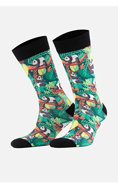 Aytuğ Unisex Pamuklu Panda Desenli Eğlenceli Soket Çorabı Panda Desenli