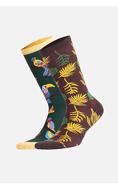 Aytuğ Unisex Pamuklu Tekli Kuş Desenli Eğlenceli Soket Çorabı Kuş Desenli