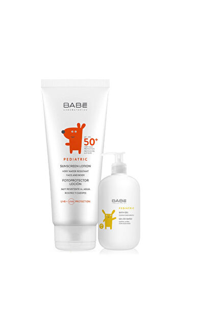 Babe Pediatrik Güneş Koruyucu Spf 50 Losyon 100 ml - Banyo Jeli HEDİYE