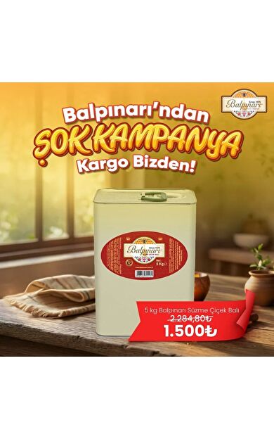 Balpınarı Süzme Çiçek Balı 5 Kg Kova / Teneke