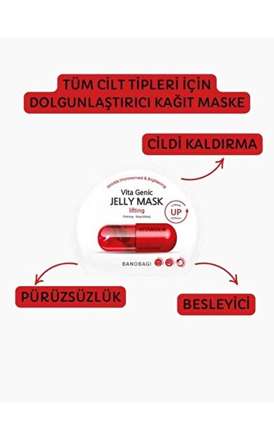 Vita Genic Jelly Mask Lifting Dolgunlaştırıcı ve besleyici %100 pamuk maske