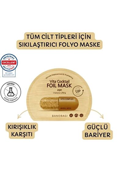 Vita Cocktail Foil Mask Age (Güçlü bariyer ve Kırışıklık karşıtı pamuk maske)