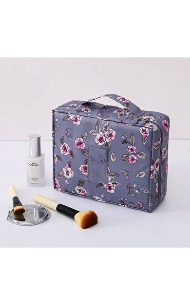 Kadın Makyaj Çantası Gül Desenli
