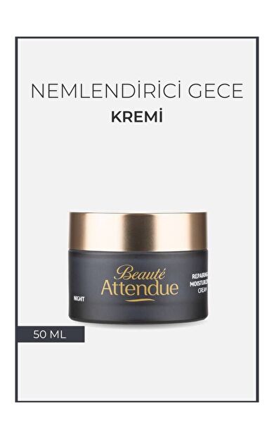 Beaute Attendue Onarıcı, Gece Boyu Cilt Yenileyici, Yaşlanma Karşıtı, Nemlendirici Gece Bakım Kremi