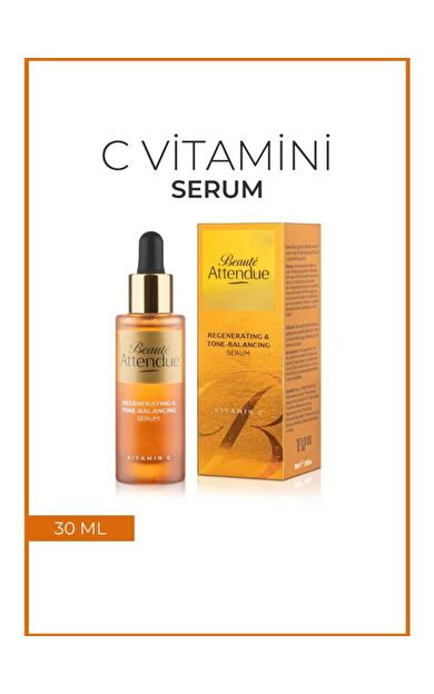 Beaute Attendue Vitamin C, Ton Eşitleyici,Aydınlatıcı,Leke Karşıtı,Antioksidan Serum (ASCORBİC ACİD, HYALURONİC ACİD)