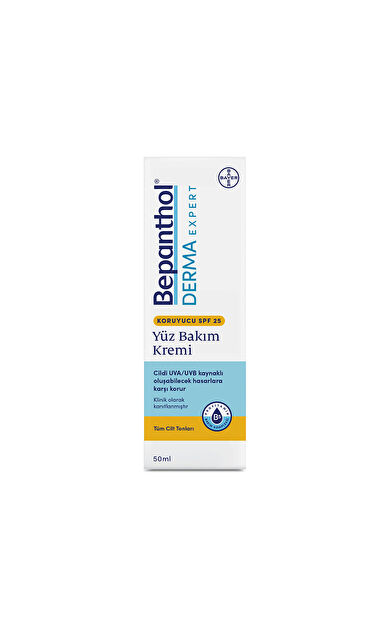 Bepanthol Derma Nemlendirici & Besleyici SPF 25 Güneş Koruyuculu Günlük Yüz Bakım Kremi 50 Ml