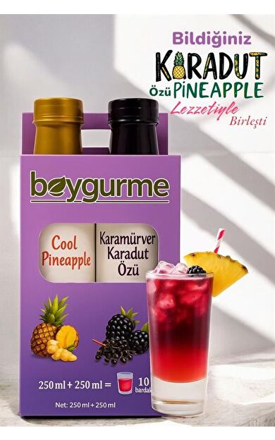 Serin Yaz Ikilisi Cool Pineapple & Karamürverli Karadut Özü (eşit Oranda Karıştır Şeker İlavesiz)